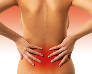 Болка в долната част на гърба и долната част на корема на жената