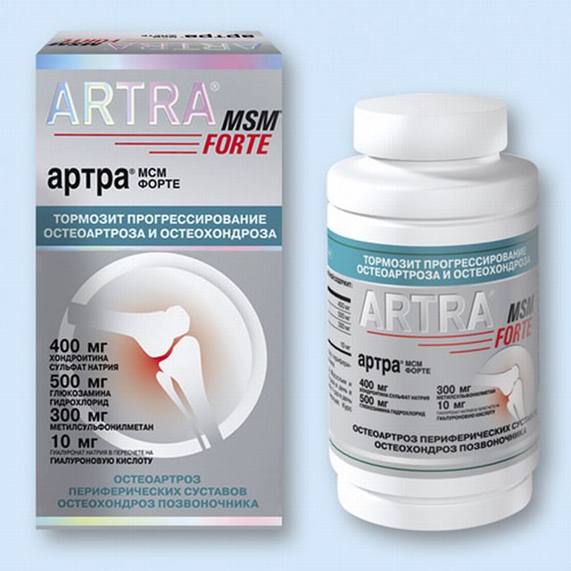 Artra MSM Forte - ефективно средство за лечение на остеохондроза и остеоартрит