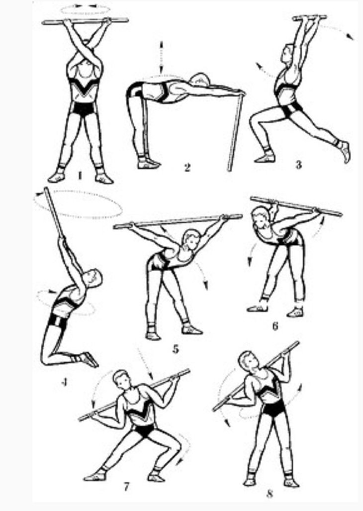 8 основни упражнения с стик за цервикална остеохондроза