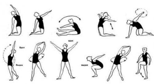 Терапевтични упражнения в ишиас: набор от упражнения